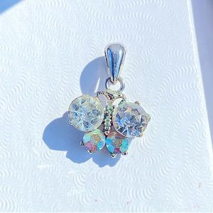 Girls Silver Crustal Butterfly Pendant